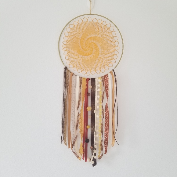 🌸 Medium One-of-a-kind Unique Handmade Boho Dream Catcher Wall Home Decor - Picture 4 of 6